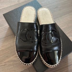 Chanel patent leather espadrilles